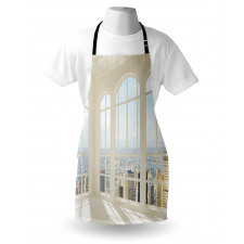 White Flat Modern Apron