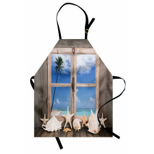 Seashells Starfish Palms Apron