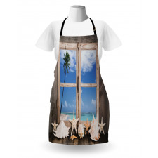 Seashells Starfish Palms Apron