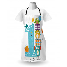 First Cake Candle Owls Apron