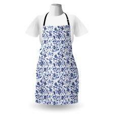 Modern Flowers Leaves Buds Apron