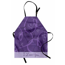 Indigo Purple Hearts Apron