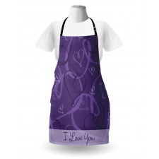 Indigo Purple Hearts Apron