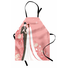 Bride Groom Dancing Floral Apron