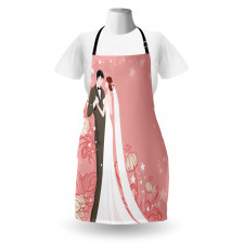 Bride Groom Dancing Floral Apron