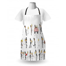 Cartoon Couple Funny Apron