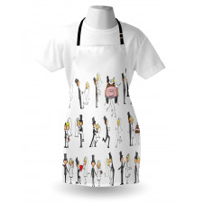 Cartoon Couple Funny Apron