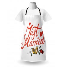 Just Married Rose Rings Apron