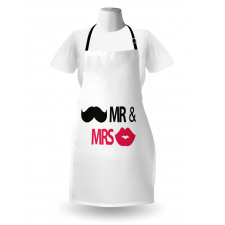 Lips Moustache Mr Mrs Apron