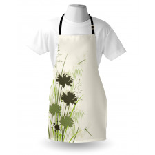 Flowers Leaves Dragonfly Apron
