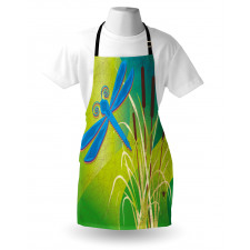 Blue Dragonfly on Green Apron