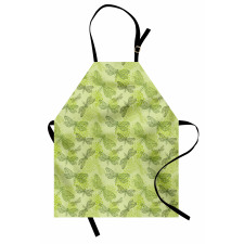 Doğa Mutfak Önlüğü Yeşil Yusufçuk Desenli