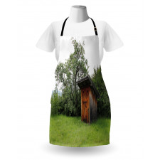 Wooden Hut in Forest Apron