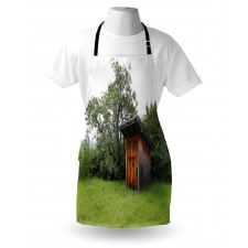 Wooden Hut in Forest Apron