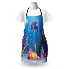 Underwater World Cartoon Apron