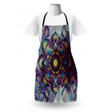 Grunge Futuristic Mandala Apron