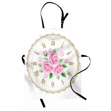 Vintage Clock Roses Apron