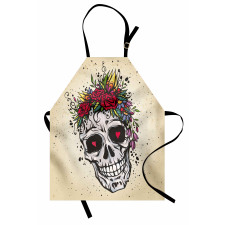 Boho Plant Skull Apron