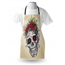 Boho Plant Skull Apron