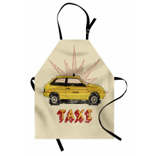 Pop Art Taxi Cab Vintage Apron