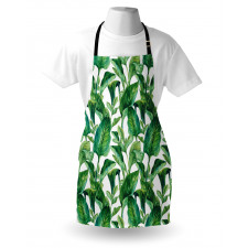 Doğa Sanatı Mutfak Önlüğü Yeşil Sulu Boya Yaprak