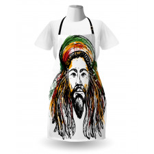 Rasta Man Sketch Portrait Apron