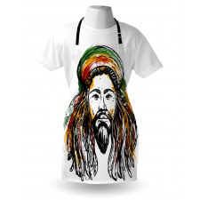 Rasta Man Sketch Portrait Apron