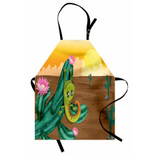 Cartoon Desert Landscape Apron