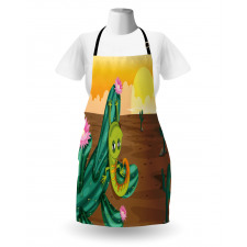 Cartoon Desert Landscape Apron