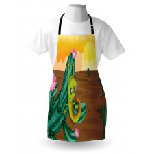 Cartoon Desert Landscape Apron