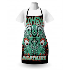 Retro Skulls Ghost Apron