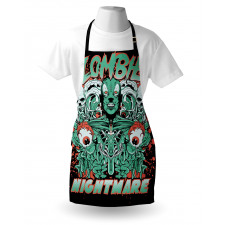 Retro Skulls Ghost Apron