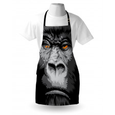 Wild Gorilla Orange Eyes Apron