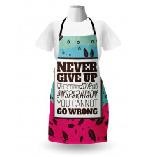 Never Give up Frame Retro Apron