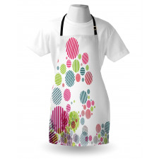 Abstract Striped Dots Apron