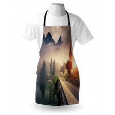 Foggy Morning Scenery Apron