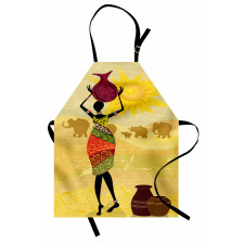 Elephants Sun Art Apron