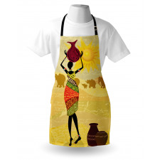 Elephants Sun Art Apron