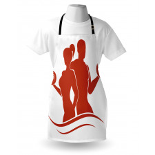 Muscled Man and Woman Apron