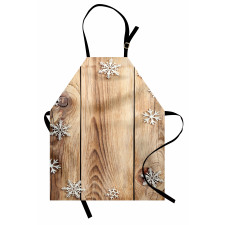 Wood Plank Snowflakes Apron