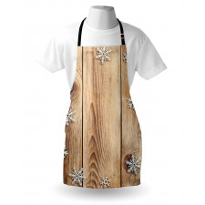 Wood Plank Snowflakes Apron