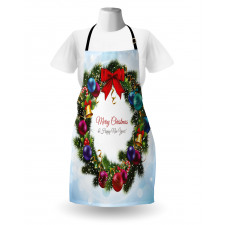 Round Green Wreath Apron