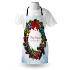 Round Green Wreath Apron