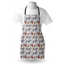 Grunge Penguins Boxes Apron