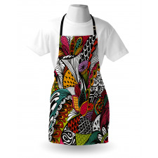 Colorful Ornate Leaves Apron