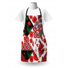 Slavic Patchwork Poppy Apron