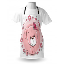 Puppy Daisy Flowers Apron