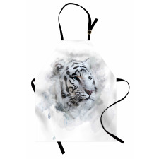 White Tiger Portrait Apron