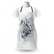 White Tiger Portrait Apron