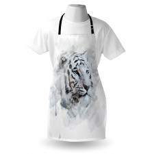 White Tiger Portrait Apron